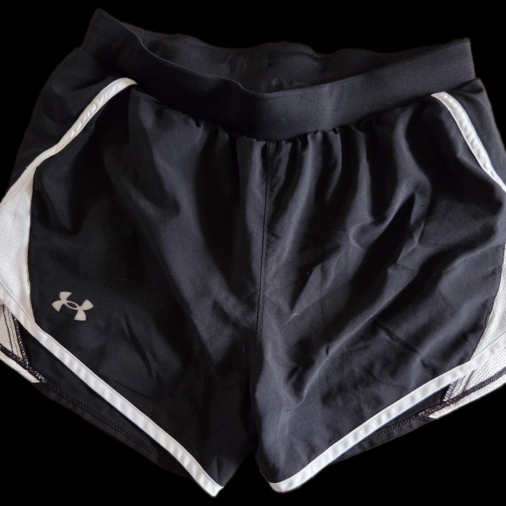 Under Armour 2 In 1 Women's Black and White Running Shorts